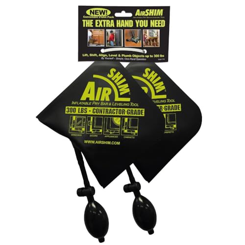 Calculated Industries #1192 Air Shim, aufblasbare aufblasbares Hebel- und Nivellierwerkzeug, Tragfähigkeit von ca. 136 kg, Pumpkeilkissen zur Ausrichtung in Profi-Qualität, schwarz