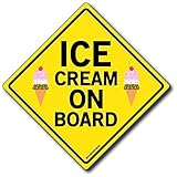 Magnet Me Up Ice Cream On Board Car Magnet Decal, 5x5 Inches, Heavy Duty Automotive Magnet for Car Truck SUV