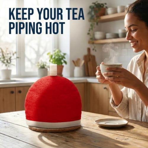Image of Glaciart One Wool Teapot Cozy Kettle Cover | Dome Shaped Large Tea Cosy, Kettle or French Press | Handmade & Needle Felted from Natural Wool | Warms Up to 2 Hours | Great as Gift