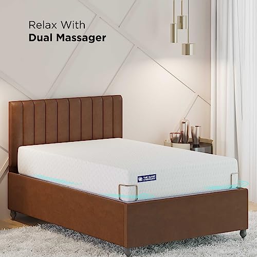Image of The Sleep Company Elev8 Smart Recliner Bed with Leather Frame | Premium Smart Adjustable Bed | in-Built Massage Mode & Zero Gravity Sleep Mode | Single Size, Polished Steel, Brown