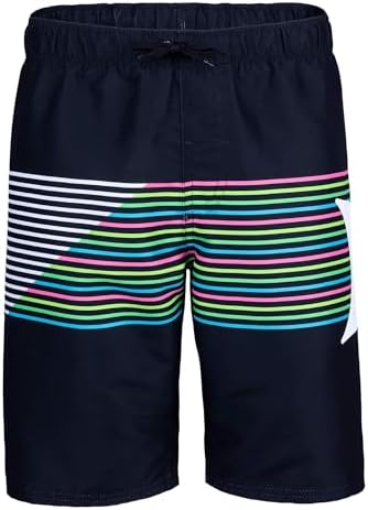 Hurley Boys Pull‑On Swim Trunks Board Shorts – Black/Slash, Large (US)