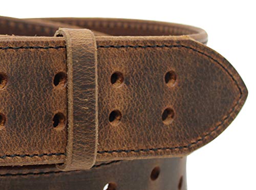 Construction Grade, Two Prong, Heavy Duty, Full Grain Leather Belt, 2” Wide, Made in USA2