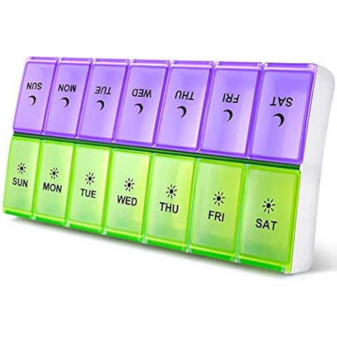 DANYING Extra Large Pill Organizer 2 Times a Day, XL Weekly Pill Box, AM PM Pill Case, Pill Container 7 Day, Vitamin Case Twice a Day Cover