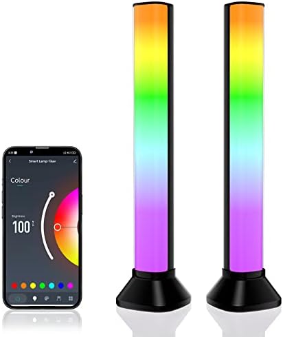 TAFIQ Sensible Mild Bars, Sensible Ambiance Backlights with Scene Modes and Music Modes, RGB Bluetooth Colour Mild Bar Work with Alexa Assistant for Gaming, PC, TV, Room Ornament