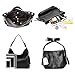 Fashion Soft Real Genuine Leather Tassel Women's Handbag Ladies Shoulder Tote Messenger Hobo Bag Crossbody Bags Purse Satchel Black White (Black)