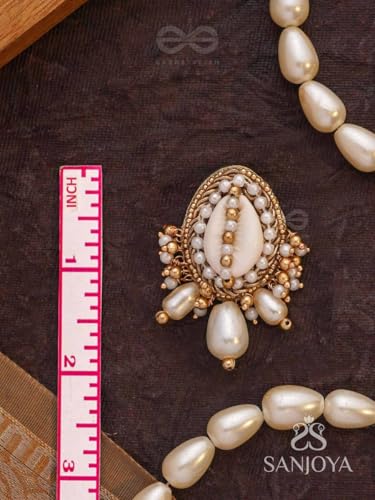 Image of SANJOYA by EVERSTYLISH Embroidered Earrings for Women | Shell, Beads & Pearl Drop Studs | Lightweight Ethnic & Festive Jewelry for Weddings, Parties & Special Occasions
