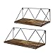 Amazon Brand - Umi Mensole Pensili da Parete in Legno Stile Rustico, per Bagno, Camera da Letto, Cucina, Set da 2