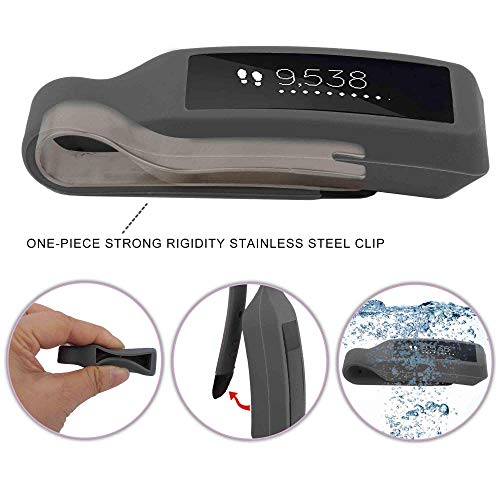 TOMALL Clip Holder for Fitbit Alta/Fitbit Alta HR Replacement Silicon Band Gray - Thumbnail 3