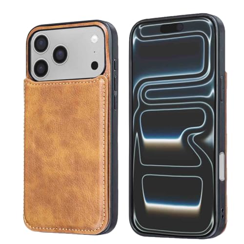 【Viesa】背面カード 手帳型ケース iPhone 17 PRO 6.3inch (6.3インチ) 対応 APPLE スマホ バックカバー ケース 手帳型 (ブラウン) 財布型 背面カバー きスタンド機能 背面型ケース 適用 アイフォン17プロ アップル