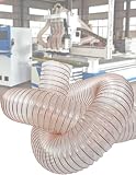 PU-Staubsammelschlauch, 1,2 mm dick, für Tischsäge und Bandsäge, Holzbearbeitung, 375 mm Länge, weiches und verhedderungsfreies Design, ideal für Staubmanagement und Reinigung