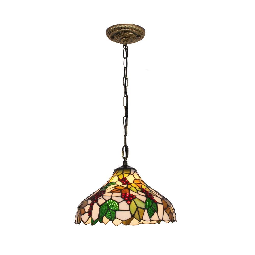 OOVOVMediterranean 12" Living Room Chain Ceiling Pendant Light Semi-Circle Grape Dining Room Restaurant Pendant Lighting Fixtures