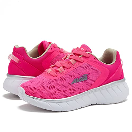 Avia Avi-Monsoon Slip On Kids Sneakers - Lightweight Athletic Running Shoes for Boys and Girls - Pink/Grey, 4 Big Kid