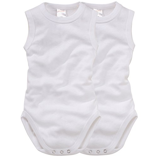 wellyou – Body ohne Arm in großen Größen aus 100% Baumwolle – Kinderbody für Mädchen & Jungen – 2er Set ärmellose Kinder Bodys in Größe 140-182 – Made in EU (Weiß | gr 170)