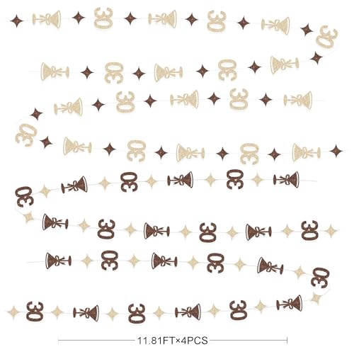 Image of Champagne Gold Brown 30th Birthday Decorations Espresso Martini Garland Streamer Banner Decor for Women A Tini Bit Older Martini Birthday Cheers to 30 Years Happy 30th Anniversary Bar Party Supplies