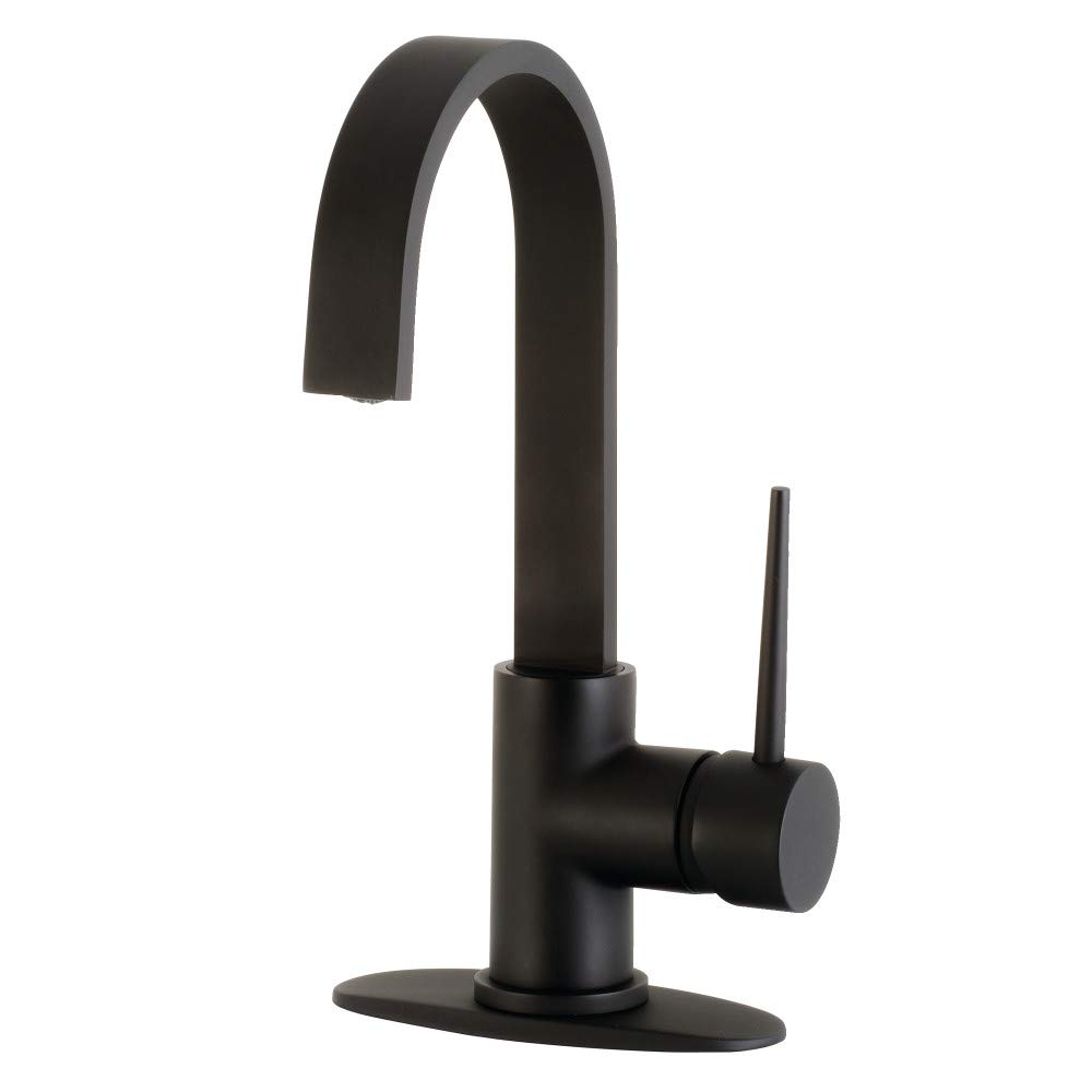 Robinet 1 trou laiton noir mat Kingston LS8610NYL anti-trace calcaire