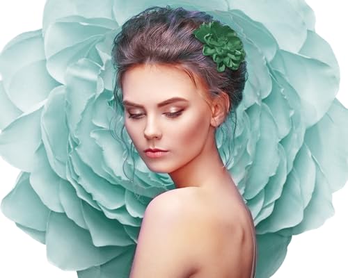 Image of Fabric Rose Flower Brooch Pin 4 Inch Large Handmade Satin Floral Lapel Pin for Women Girls Wedding Party Dance Dress Clothes Decoration