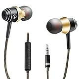 ♬ Built-in micrófono y mando a distancia permiten de tomar llamadas de manos libres durante la escucha de música mediante el botón multifunción. Headphones con cable tiene una función de puntos de micrófono, una tecla para contestar el teléfono, señales de sonido avanzados en señales eléctricas, para lograr alta definición, mejor experiencia de sonido.Micrófono incorporado transmite voz alta claridad para conversaciones sin problemas.