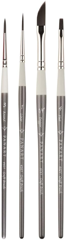Pan Art Vegan Synthetic Brush Set No.12-16 for Oil - 4 Piece Set