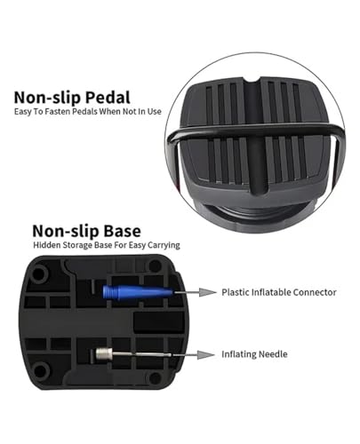 Image of Oblivion Tyre Inflator for Car and Bike 1 Pc - Multicolor Foldable Mini Manual Foot Air Pump with Anti-Skid Pedal & Dual Multi-Functional Valve & Gas Needle, Portable for Ball Camping Gear & Emergency
