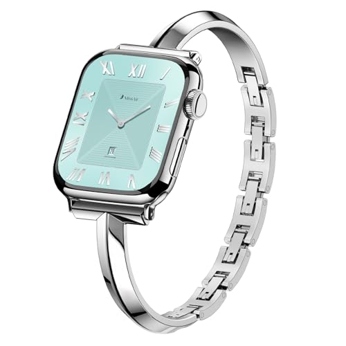 Missair Thin Band Compatible with Apple Watch 38mm 40mm 41mm 42mm 44mm 45mm 46mm 49mm for Women Slim Bracelet Designer Dressy Stainless Steel Metal Strap for iWatch Series 11 10 9 8 7 6 5 4 SE Ultra