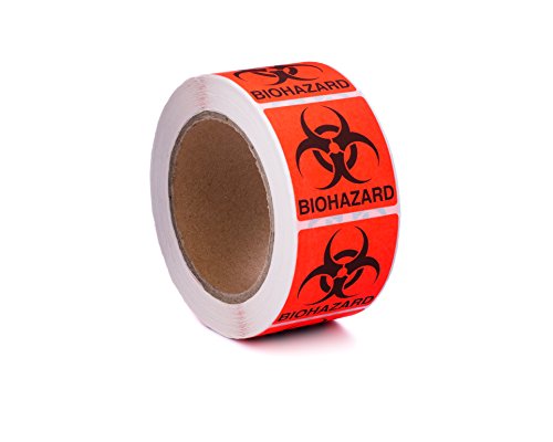 500-count, Biohazard Warning Label Sticker, 2
