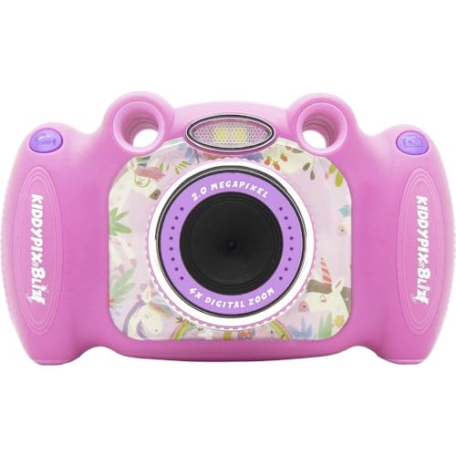 Kiddypix 'Blizz' Kinderkamera mit Webcam-Funktion, gummierte Außenseite, Integrierte Spiele, Pink
