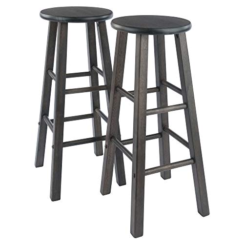 Image of Winsome Element 2-Piece Counter Stool Set, Classic Backless Bar Chairs for Kitchen & Dining Room Seating, Timeless Essential Furniture for Home, Dorm, Apartments