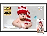 64GB FRAMEO 15,6 Zoll Digitaler Bilderrahmen -1920 * 1080P FHD IPS Touchscreen Digitale Bilderrahmen, Auto Rotation Elektronischer Fotorahmen, Teilen Sie Fotos/Videos Sofort