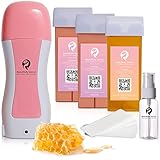 soft wax roller kit for hair removal- wax cartridge X3 / 2 unique formulas included, one: coarse hair (bikini) and 2 for Soft hair arms, legs etc This roll waxing kit is ready to use in 20 seconds