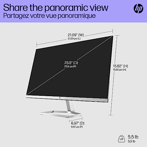 Image of HP Series 5 524sf Monitor 94C17AA#ABA (Replaces M24f) 24 inch FHD IPS (1920x1080) Display, 1x HDMI, 1x VGA, Flicker-Free, Ideal for Home & Business, Black /Silver