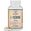 L-Serine Capsules (Third Party Tested) - 2,000mg Servings Used in Clinical Study, 180 Count, 500mg per Capsule (L Serine Amino Acid for Serotonin Production and Brain Support) by Double Wood