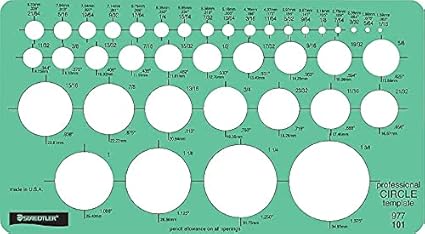 Amazon.com : Template, Circle, 39 Circles to 1-3/8", Green STD977101 ...