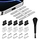 RXKFIGX 20-teiliges Set USB C Staubschutzstecker und Telefon-Lautsprecherabdeckung, Staubdichter Mesh-Aufkleber, Anwendbar auf iPhone 16/15 Serie, Typ C Port Für Meiste Typ-C Handy Tablet Zubehör
