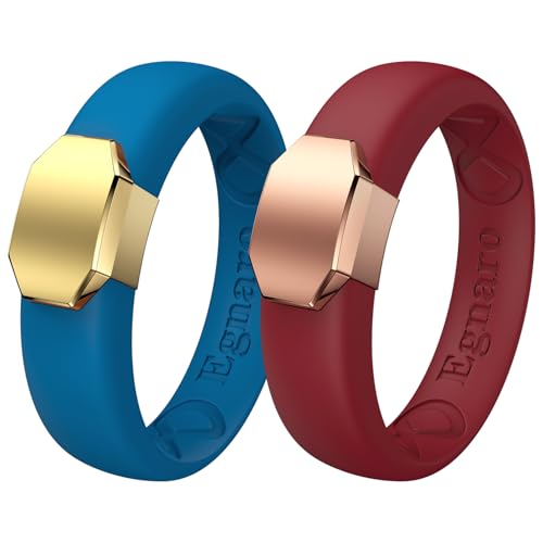 Image of Egnaro Silicone Wedding Bands Women, Inner Arc Ergonomic Breathable Design