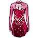 Zagitova Ice Figure Skating Dress for Girls Breathable Women Team Competition Dance Clothing with Shiny Rhinestone(Red,Large)