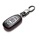 Vitodeco Leather Smart Key Fob Case Cover Compatible with Subaru Forester, Impreza, Outback, WRX, BRZ, XV Crosstrek, Ascent, Solterra 2014 - 2025 (4-Button, Black/Red)