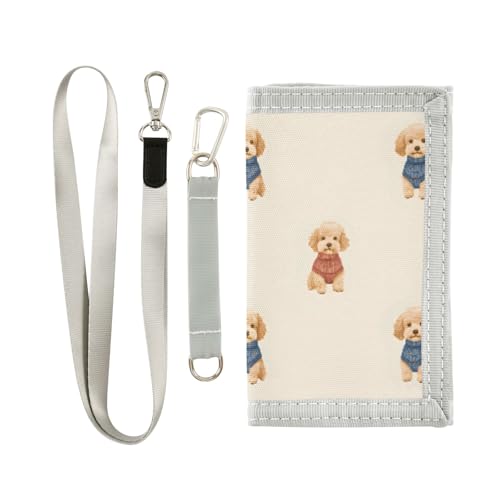 ALAZA Kids Wallets for Boys Girls Toddler Trifold Wallet Children Small Brown Dogs with Zipper Coin Pocket