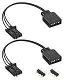 GELRHONR 3 Pin to 5V 3 Pin ARGB Female Adapter for Cor-sair RGB Hub, Commander Core, iCUE Commander Core XT and Lighting Node Core, 2Pack (3 Pin to ARGB)