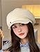 Soft Knitted Newsboy Cap Women's Elegant French Berets Fashion Warm Cabbie Caps Casual Painter Hats Dating Travel Hat(Beige)