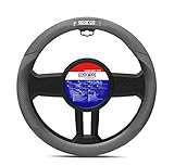 Funda para volante de coche. Sparco - Funda para Volante de Coche, Universal, Gris, de Poliuretano, 38 cm