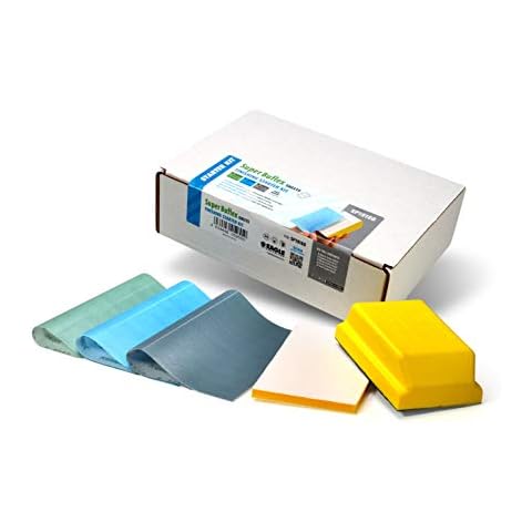 Super Buflex Flexible Polishing Sheets Starter Kit, SP19160, K2000 - K3000, 15 Sheets + 1 Interface Pad + 1 Hand Block Cover