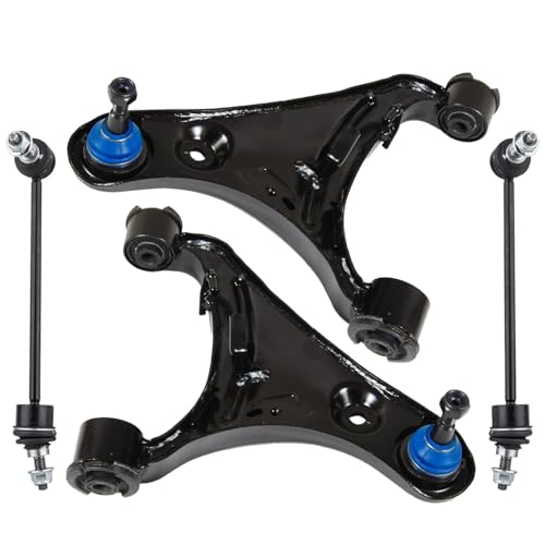 Image of Detroit Axle - Front Control Arms Kit for 2005-2009 Land Rover LR3, 2 Upper Control Arms with Ball Joint Assembly 2 Sway Bar Links 2006 2007 2008 Replacement