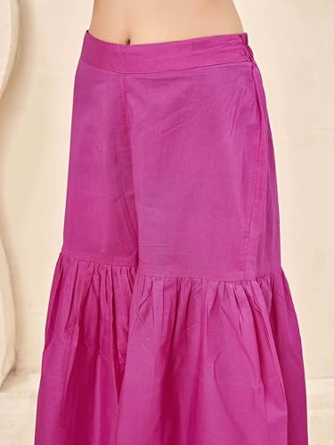 Costume farshi ample taille XL ensemble coord rose coton - 7