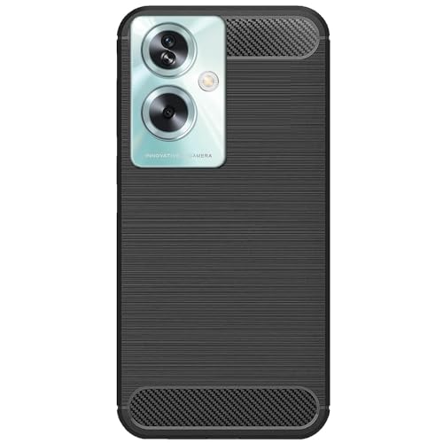 Image of Back Cover Case for Oppo A79 5G / Oppo A79 5G Back Cover (Carbon Fibre Rugged Armour Black Colour)