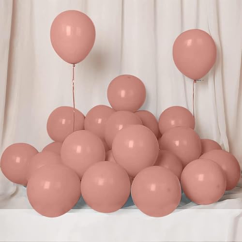 Image of AR Giftzadda Retro Dusty Pink Balloons 100 pcs Vintage Pink Balloon Boho Dusty Rose Latex Balloons for Welcome Wedding Birthday Anniversary Party Decorations Bride to be Girl Theme Decorations (RK 9)