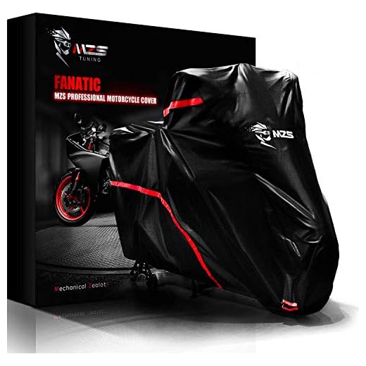 MZS Motorcycle Cover - All Season Weather Outdoor 210D Oxford Waterproof Protection fits up to 86 inch L compatible Sport bikes Cruiser - Durable Tear Proof Sunblock Night Reflective Adjuster Buckle