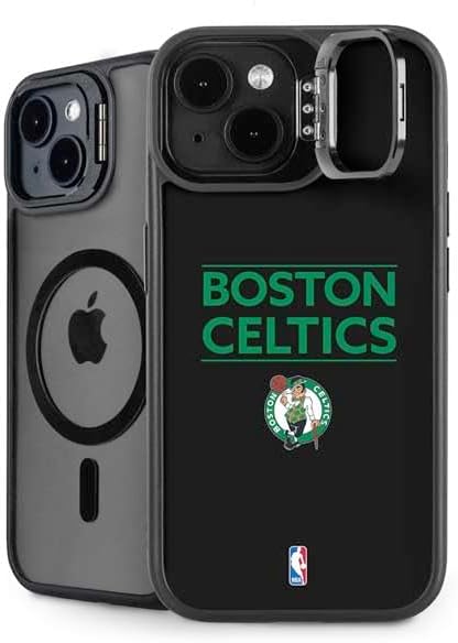 Skinit Kickstand Phone Case Compatible with iPhone 15 - Officially Licensed NBA Boston Celtics Dark Rust Design