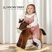Rock My Baby Rocking Horse, Dark Brown Horse Rocker for Toddlers 18M+, Plush Ride on Horse Toy with Realistic Sound,Soft Stuffed Filling, CPC Certified