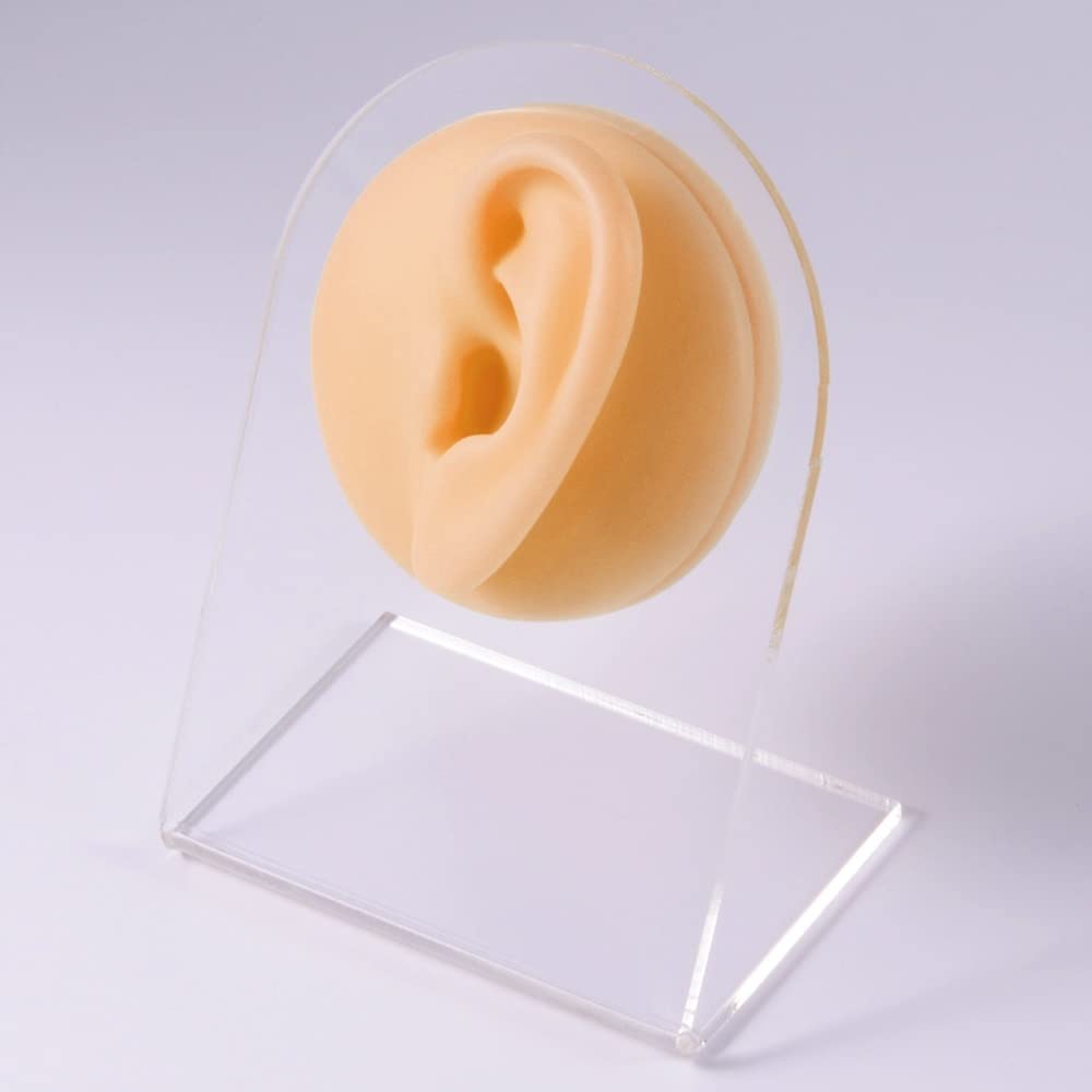 Model części ciała do ćwiczeń tatuażu silikonowego – lewe ucho, prawe ucho, nos, warga, pępek(Skin Left Ear)