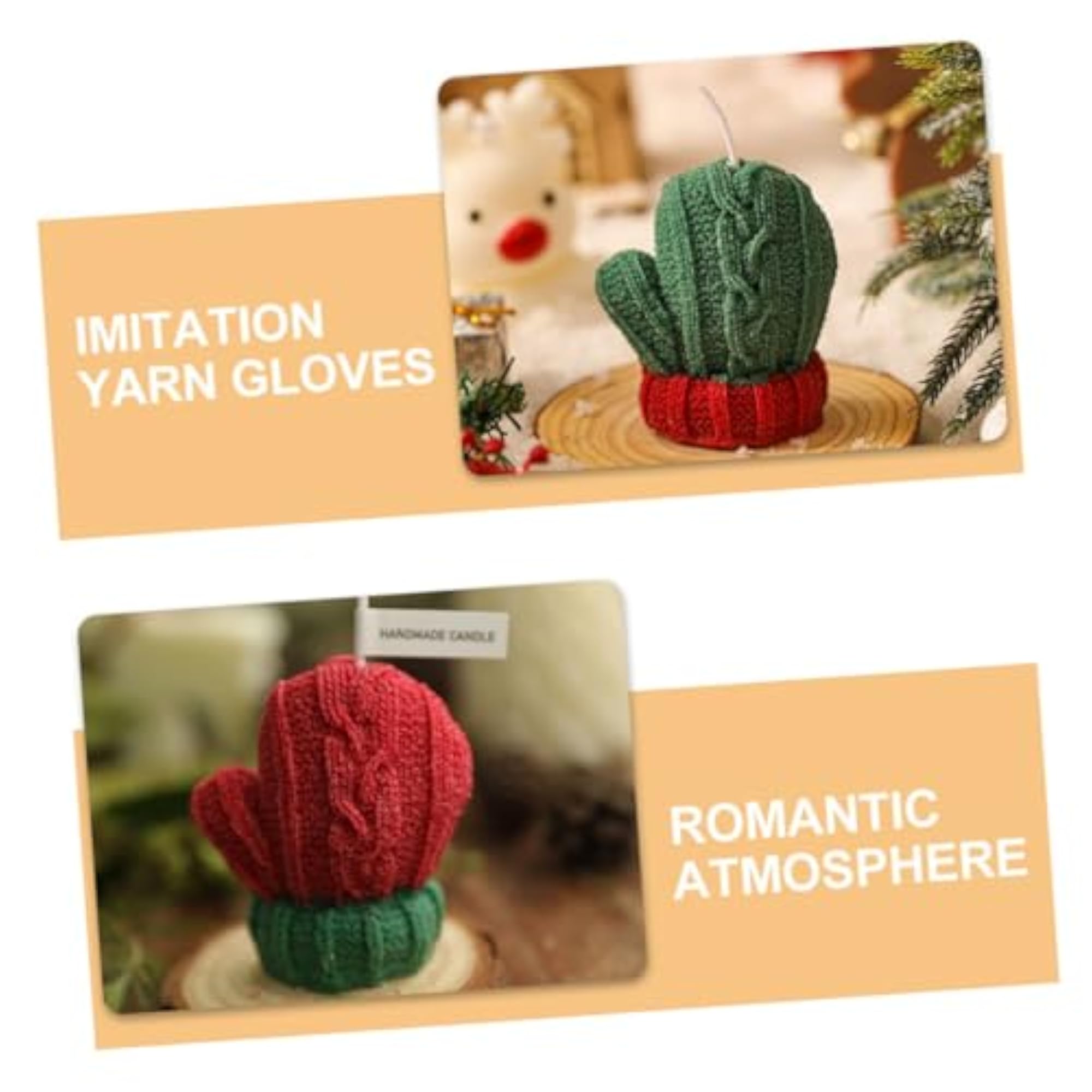 2pcs Glove Shaped Scented Candle Cozy Desk Decor